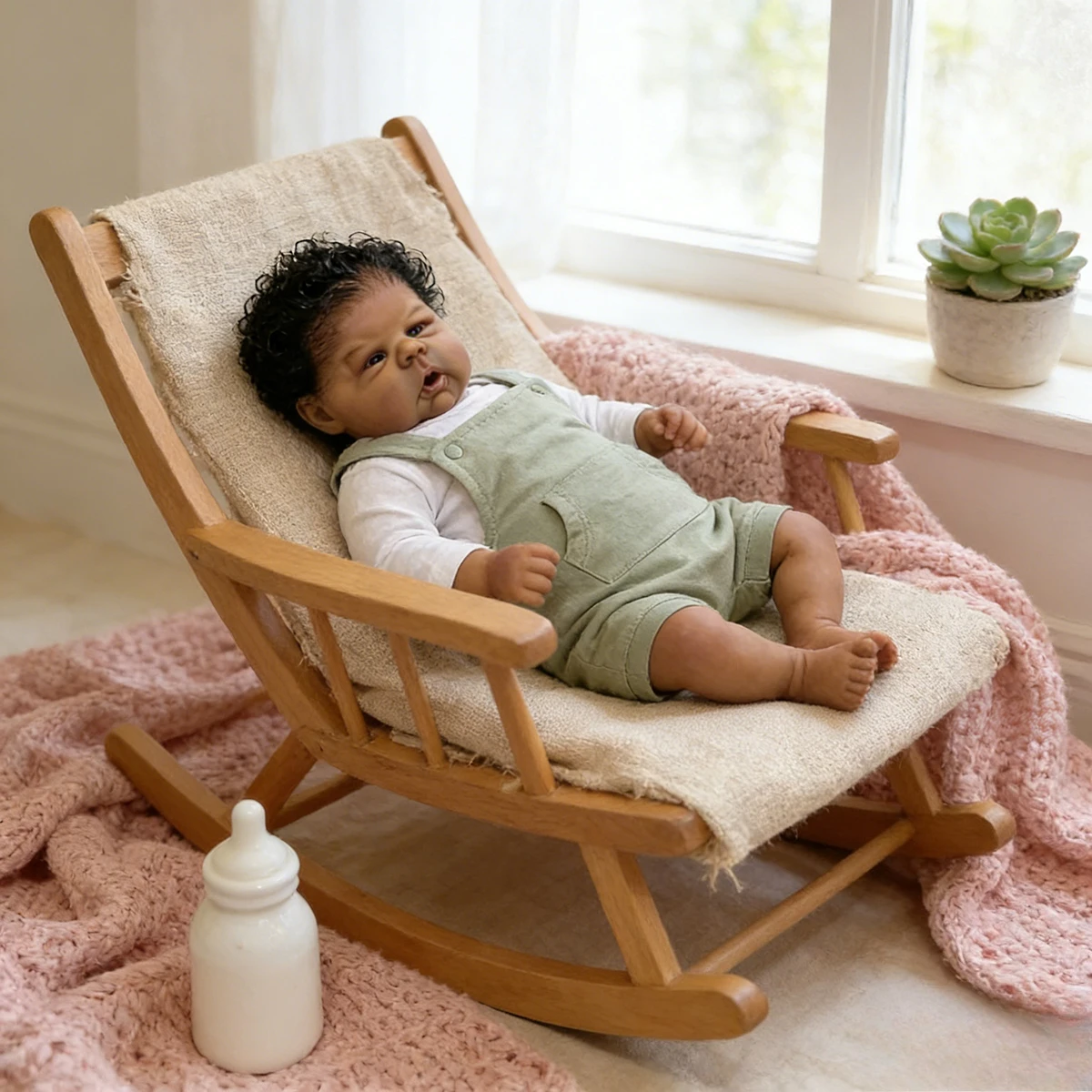 50cm Lifelike Reborn Doll Gounchi - Soft Touch Body, 3D Veined Skin, Hand-rooted Hair, Ideal Present for Kids