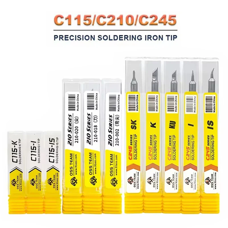 

OSS C210-020/018/002 C115-I/IS/K C245-K/KU/SK/I/IS Soldering Iron Tips High-Quality Precision Welding Tip