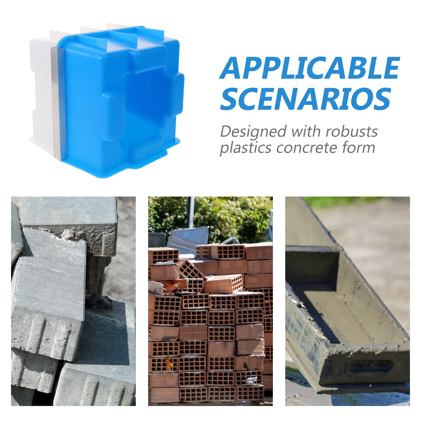 Reusable High-Density Polypropylene Concrete Brick Mold for Garden Paver Cement Mold DIY Pathway Wall Hollow Brick Making