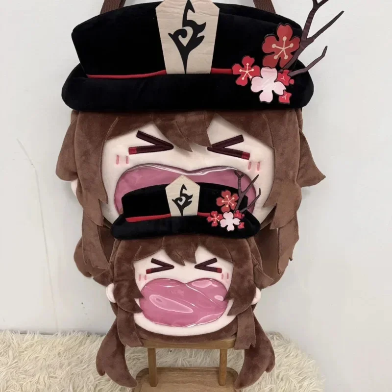 Genshin Impact Hu Tao Itabag Y2K Cartoon Animation Game Peripheral Anime Cotton Doll Plush Doll Backpack Student Messenger Bag