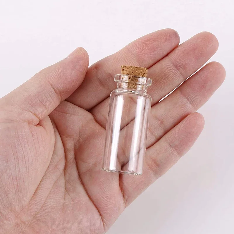 100 pçs 5ml-30ml mini garrafa de vidro transparente com rolhas deriva frasco desejando garrafa para decoração de aniversário de casamento diy arte artesanato