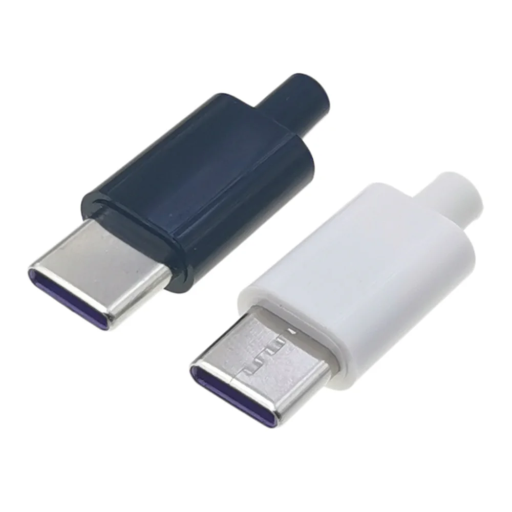 USB C타입 3.1 수 플러그 용접 커넥터 어댑터, C타입 고속 충전 플러그, 데이터 케이블 액세서리 Rep, 하우징 포함, 24 핀, 1 개