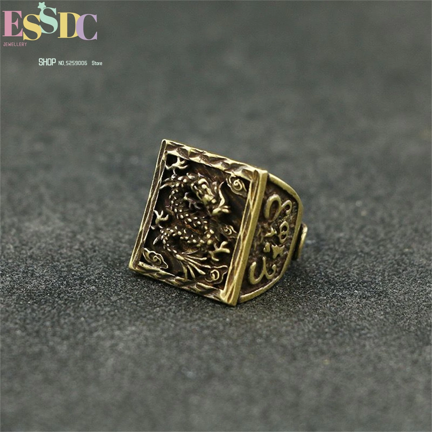 

Кольцо с гравировкой дракона, винтажное потертое готическое европейское стильное регулируемое ювелирное изделие унисекс, оптовая продажа, изысканная мода