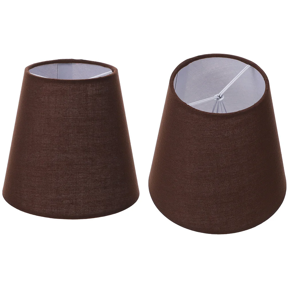 2 Pcs Cloth Lampshade Clip on Covers Delicate Decor Rustic Bedside Coffee Sturdy