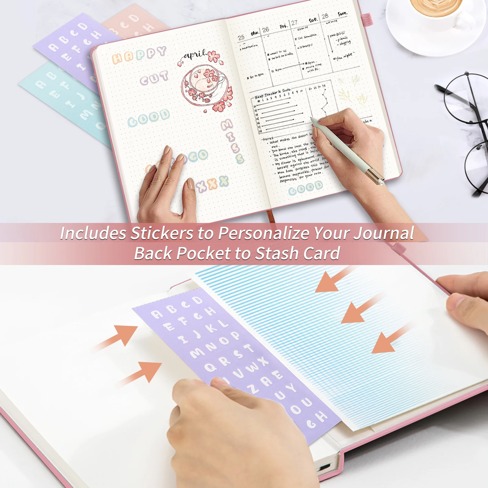 Quaderno A6 Dot Grid Materiale scolastico Diario portatile Forniture per ufficio di moda Libro a spirale Regalo di festa per bambini Griglia a punti all'interno