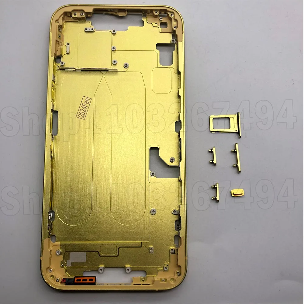 Middle Frame Metal Bezel Plate with Side Button Replacement Parts for iPhoneo 15 Pro Max 14 Plus Chassis Assembly Repair