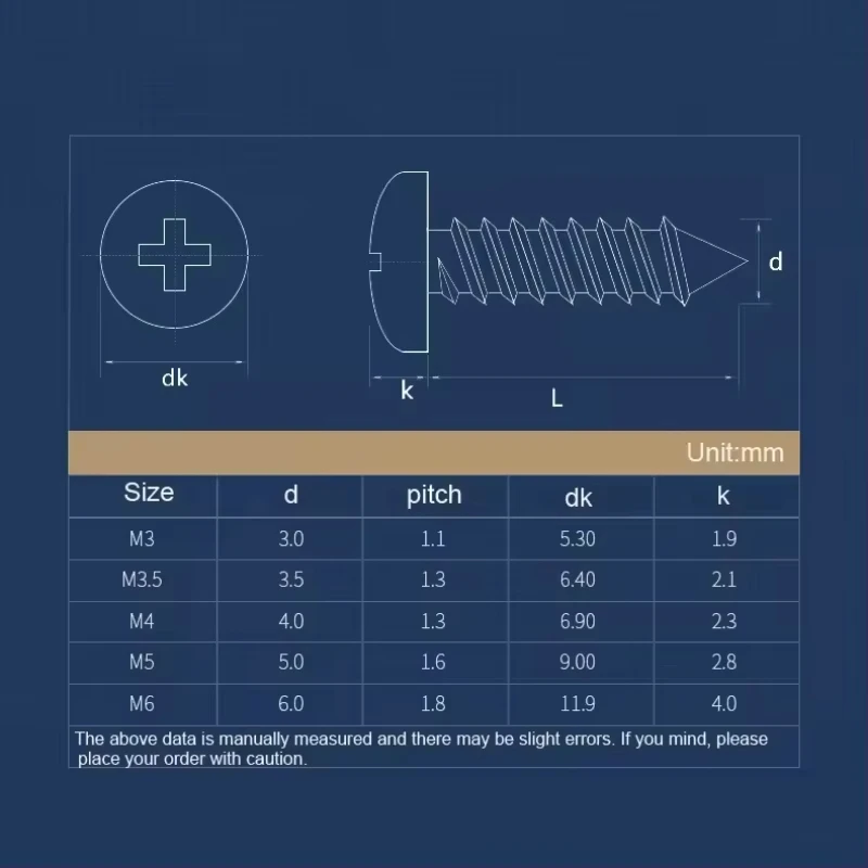 النحاس جولة رئيس فيليبس المسمار الذاتي التنصت M3 M3.5 M4 M5 M6 الخشب المسمار طول 6 مللي متر ~ 50 مللي متر #2