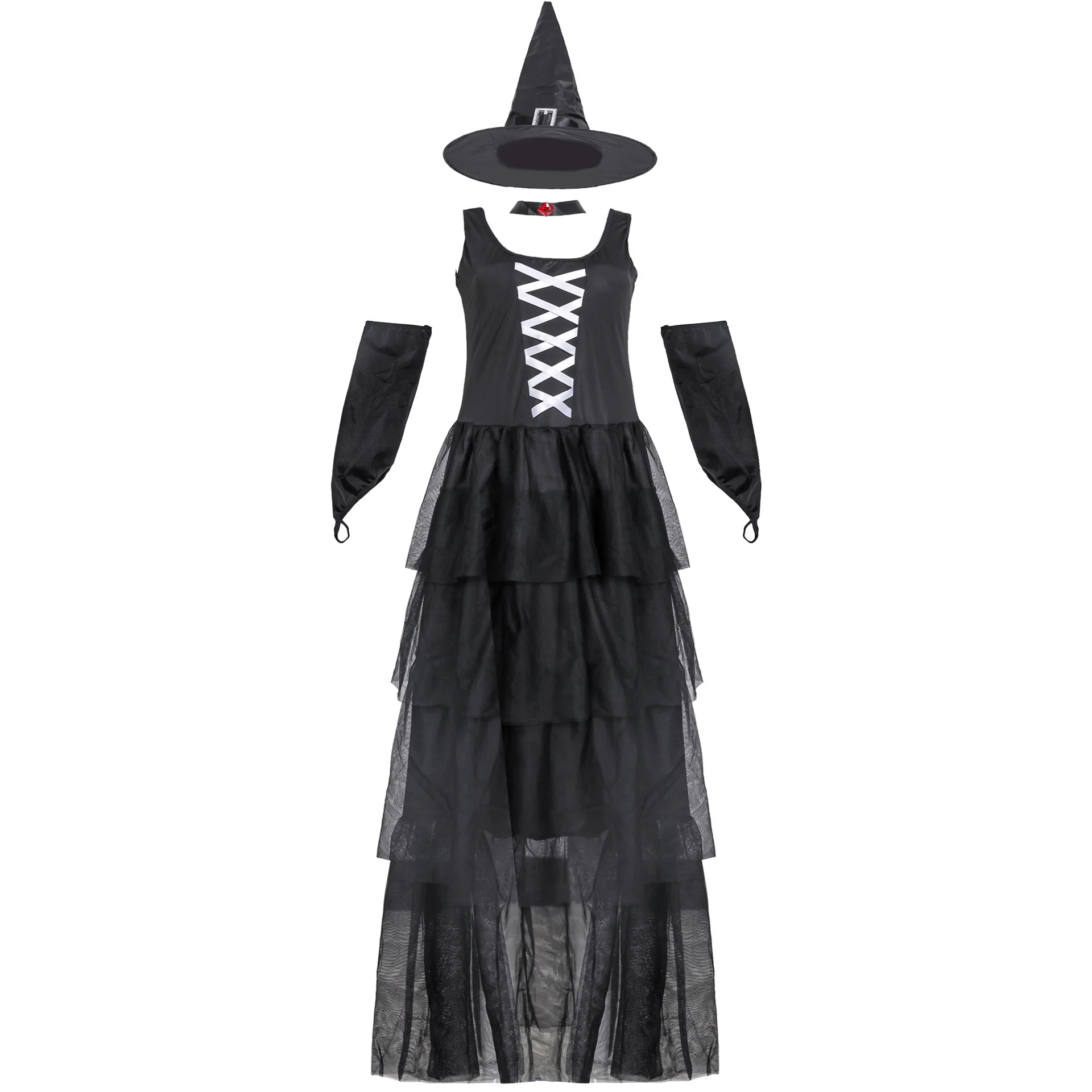 ชุดแม่มดเซ็กซี่สำหรับงานฮาโลวีน การแสดง คอสเพลย์บนเวที ชุดปีศาจหญิงแบบดั้งเดิมของจีนสำหรับผู้หญิง...