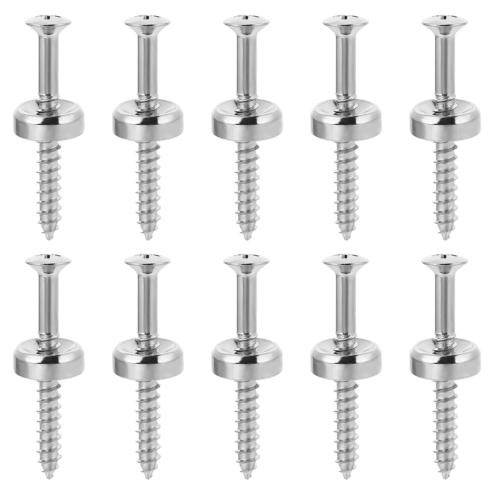 

10 PCS Body Connecting Buckle Guitar Bushing Bolt for Bass Neck Plate Headless Joint Metal Ferrule with Screw and