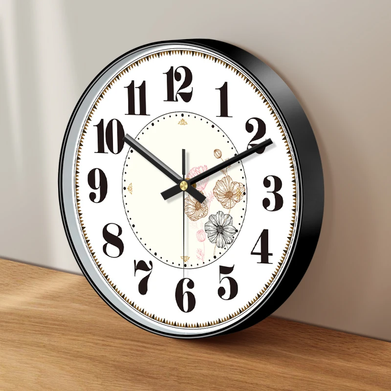 8inch Classic Round Wall Clock Large Characters Silent Movement Living Room Bedroom Offices Easy To Read Clock Gift Home Decor