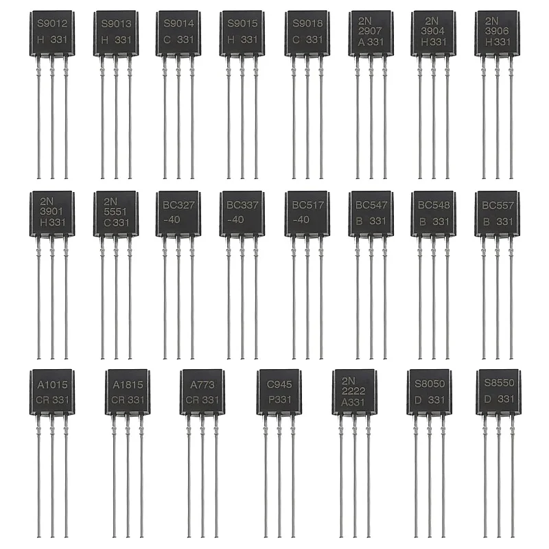 AUKENIEN 23 Values Transistor PNP NPN Transistors A1015 A733 C945 C1815 BC557 2N2907 TO 2N5551 S9012 TO S9018 BC327 TO BC548