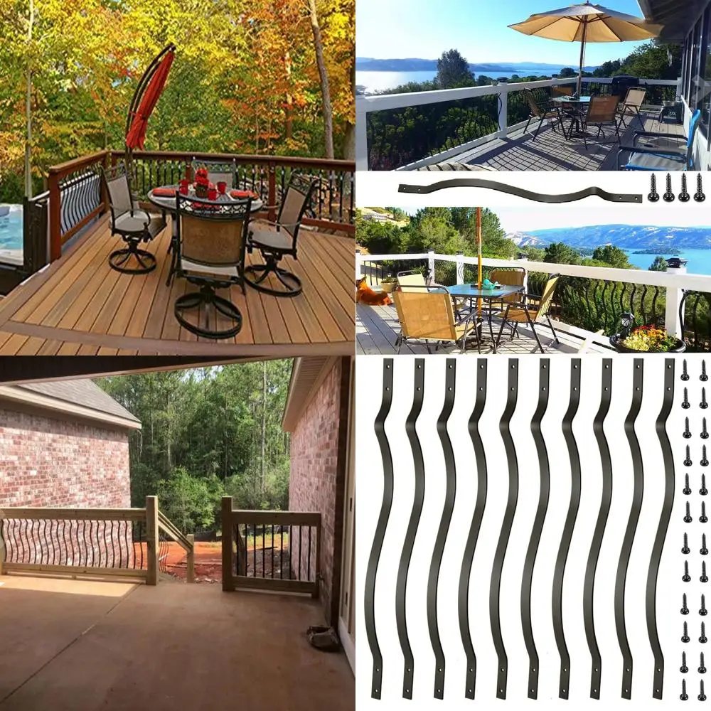 

51-Pack Metal Deck Spindles, 32.25x1 Stair Balusters with Screws, Suitable for Metal and Composite Deck Railing, Stylish Outdoor