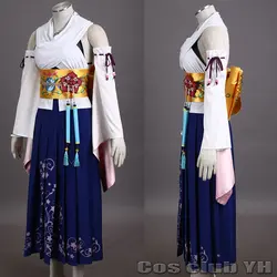 Anime Role Play Yuna Cos Game Final Fantasy x FFX Yuna Cosplay Costume You Na Dresses Necklace Accessories Toys Props Halloween