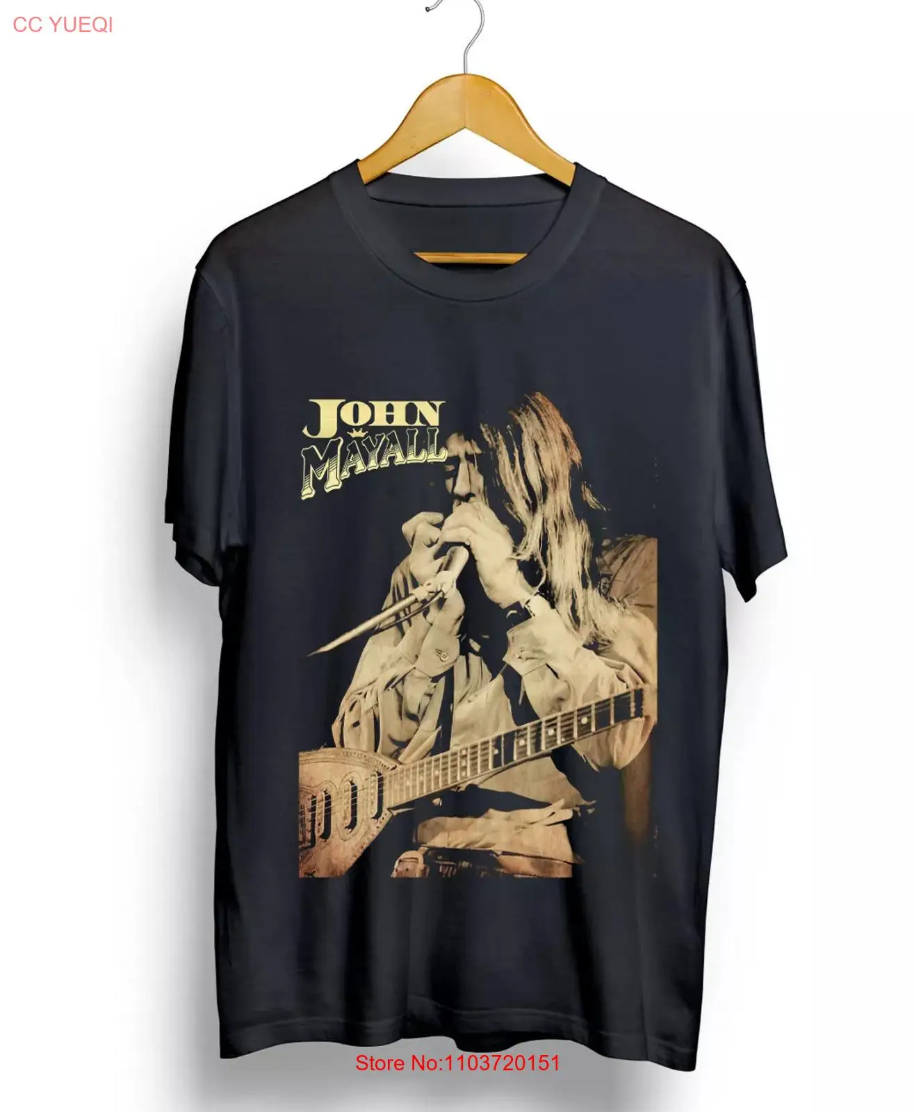T-shirt noir en coton unisexe, John Mayall MEMORY, toutes tailles S à 5XL TA5585
