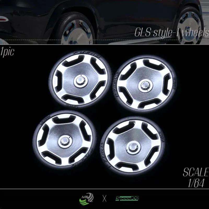 SpeedCG 1/64 Car Modified Wheels 9.4/10/10.5/12mm Rubber Tires Resin Wheels Without Calipers Suitable for 1:64 Static Car Model