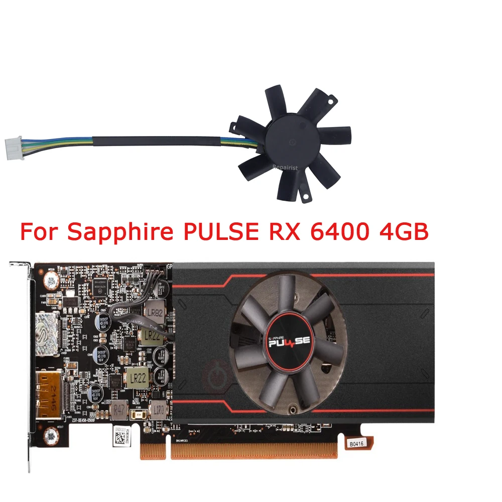 Video VGA Cooler GPU Graphics Card Cooling Fan FD5015U12D  For Sapphire PULSE rx6400 RX 6400 4G low profile LP itx