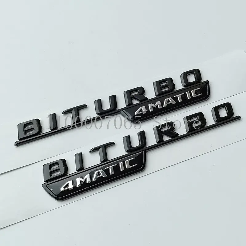 2017 black Biturbo_4matic Turbo-4matic ABS Emblem for A35 C43 E43 CLA35 GLA35 Car Fender Nameplate Logo Sticker