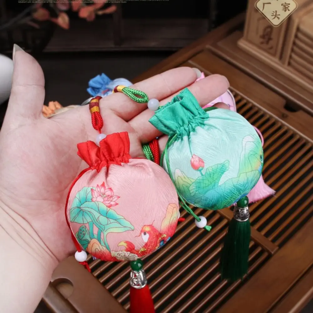 

Frog Flower Tassel Drawstring Bag Deer Gold Fish Canvas Ethnic Flower Handbag Storage Bag Rabbit Chinese Style Coin Purse