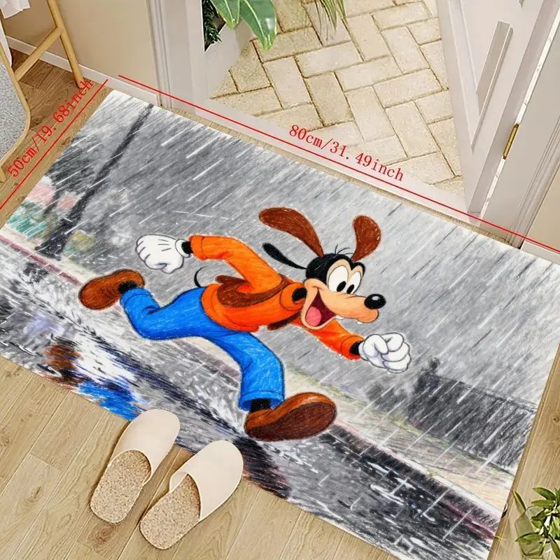 

1PC Disney Goofy Cartoon Floor Mat, Funny Running Goofy Anti-Slip Entrance Doormat, Absorbent Bathroom Rug, Washable Kids Room D