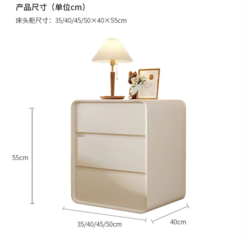 Installation-free all solid wood light luxury modern simple three-draw chest bedroom mini storage bedside table floor-to-ceiling