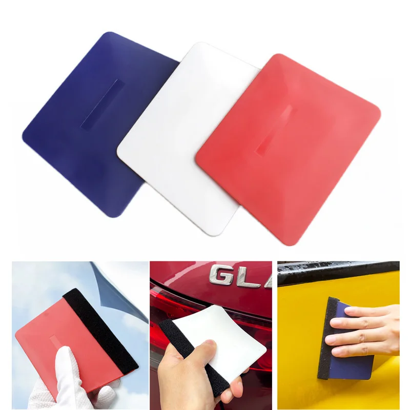 Trapezoid Card Squeegee Car Window Tint Vinyl Wrapping Squeegee Plastic Card Scraper with Different Hardness PPF Film Tools