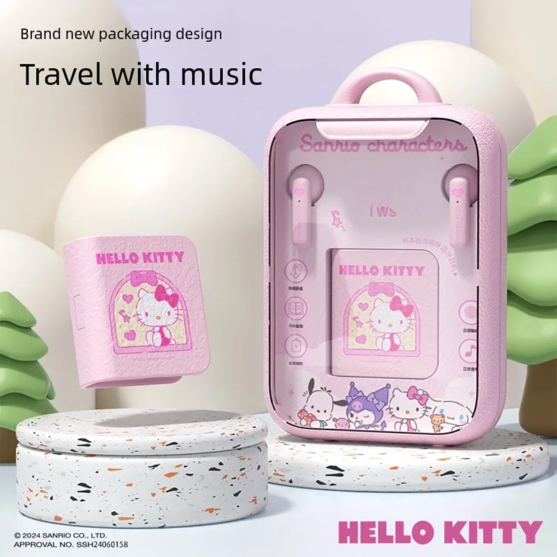 Sanrio EJ-770 Hello Kitty Bluetooth Earbuds Kuromi Cinnamoroll Wireless Earphones Sport Noise Reduction Touch Control Headphones