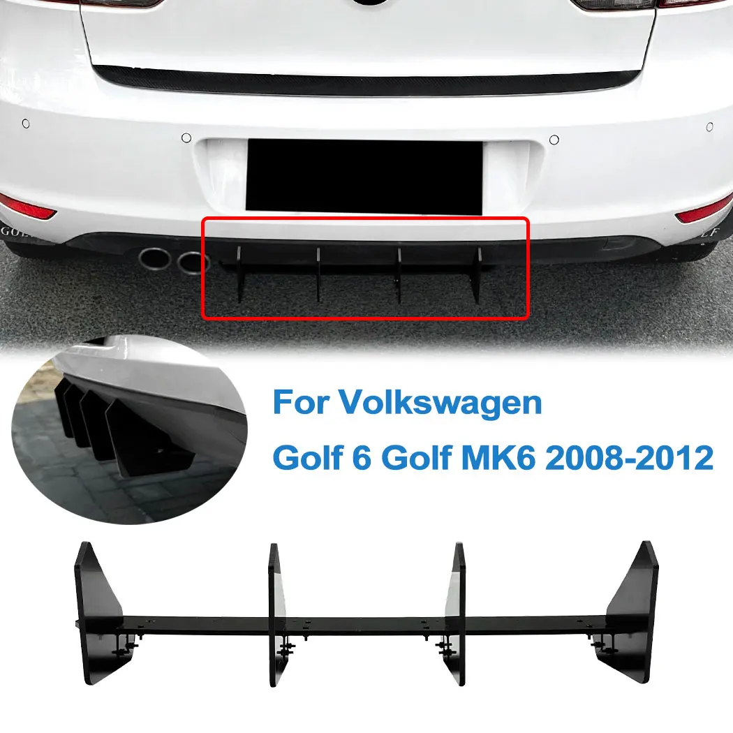 

Rear Bumper Lip Splitter Car Rear Wind Blade Guard Cover Spoiler Diffuser Kit For VW Golf 6 Golf MK6 2008-2012 Standard Edition