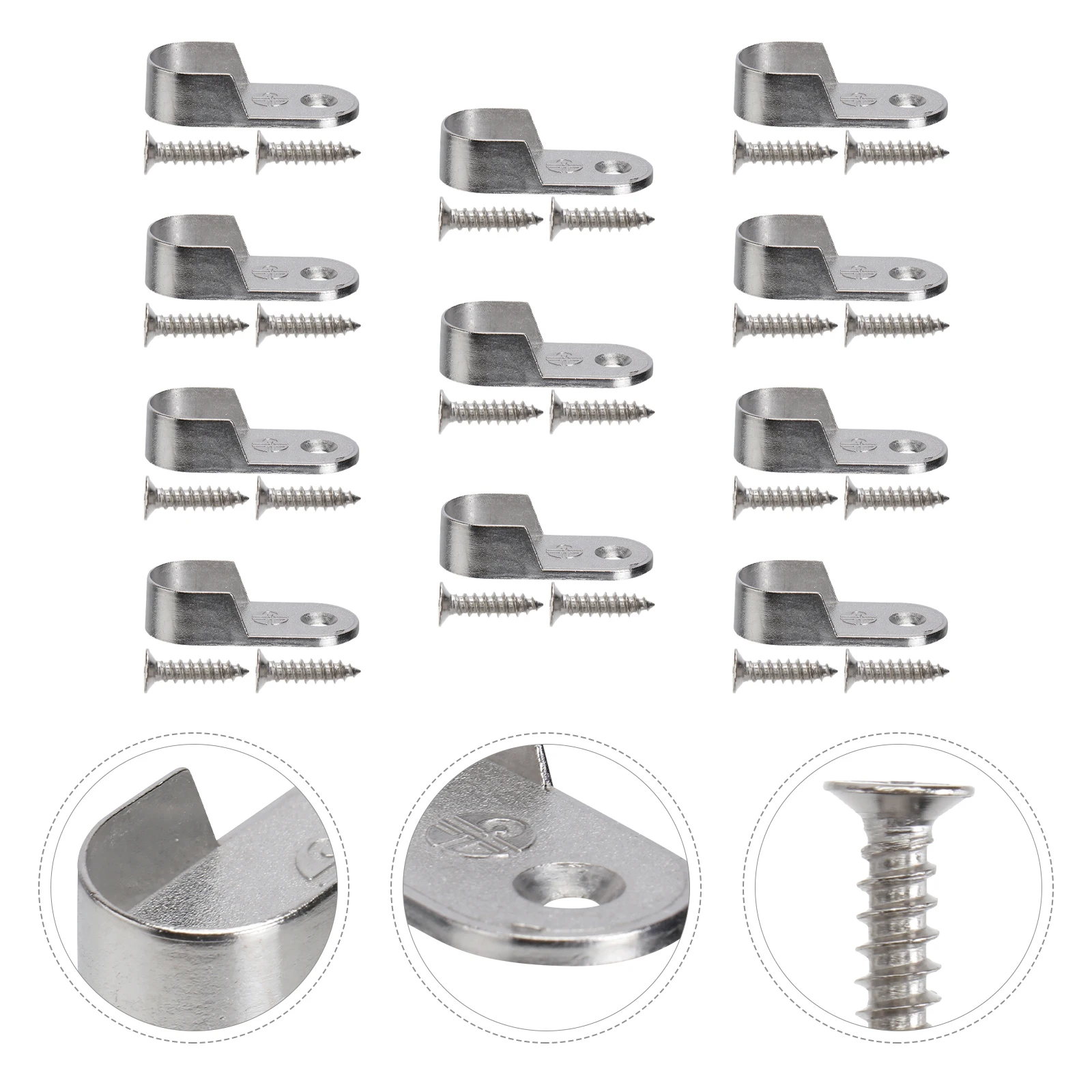 30 Pcs Tube Support Bracket Closet Rod End Holder Furniture Hardware Wardrobe Oval Pole Cast Metal Standard Rods