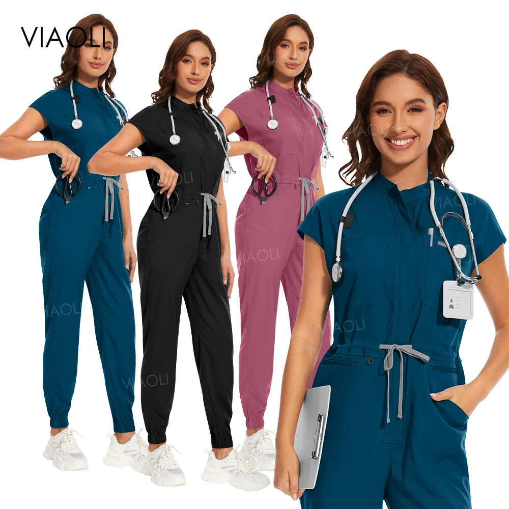 

Wholesale Nursing Scrubs Breathable Nurse Uniforms Fashion Medical Scrubs Beauty Uniform for Women Salon Uniform Jumpsuits Scrub