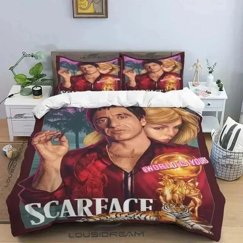 Luxury New 3D Print Movie Scarface Bedding Set Duvet Cover Bed Set Quilt Cover Pillowcase Comforter king Queen Size Boys Adult
