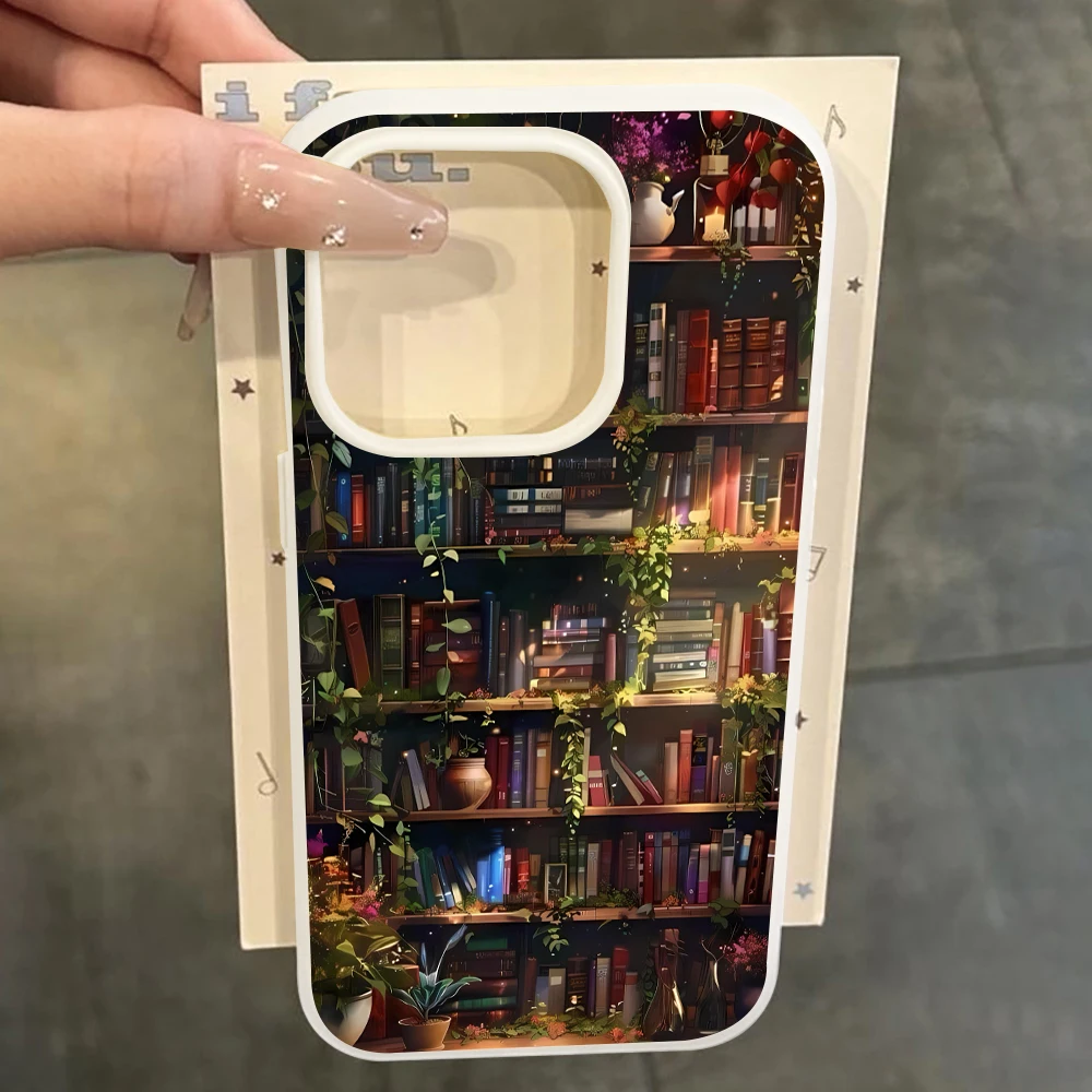 für Samsung Galaxy A16 A15 A55 A35 A36 A56 S26 S25 S24 Ultra S23 S21 S22Plus Handyhülle mit Kunst-Bücherregal-Muster aus Silikon TPU – Detail 4