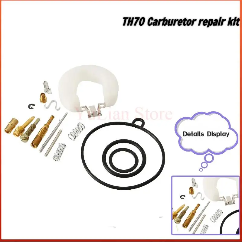 TH70 Horizontal Engine 90cc Carburetor Service Kit with Plunger Diaphragm & Float for Motorcycle Dirt Bike