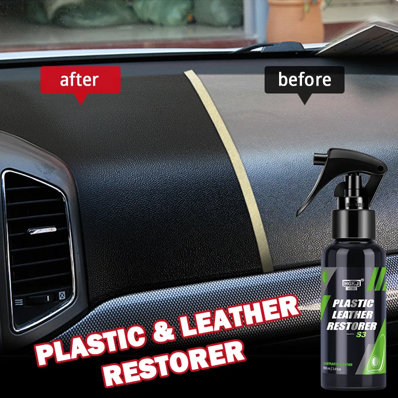 

Car Plastic Restorer Leather Refresh Gloss 300ml Renovator Conditioner Refurbishment Coating Detailing Care Automotive Care