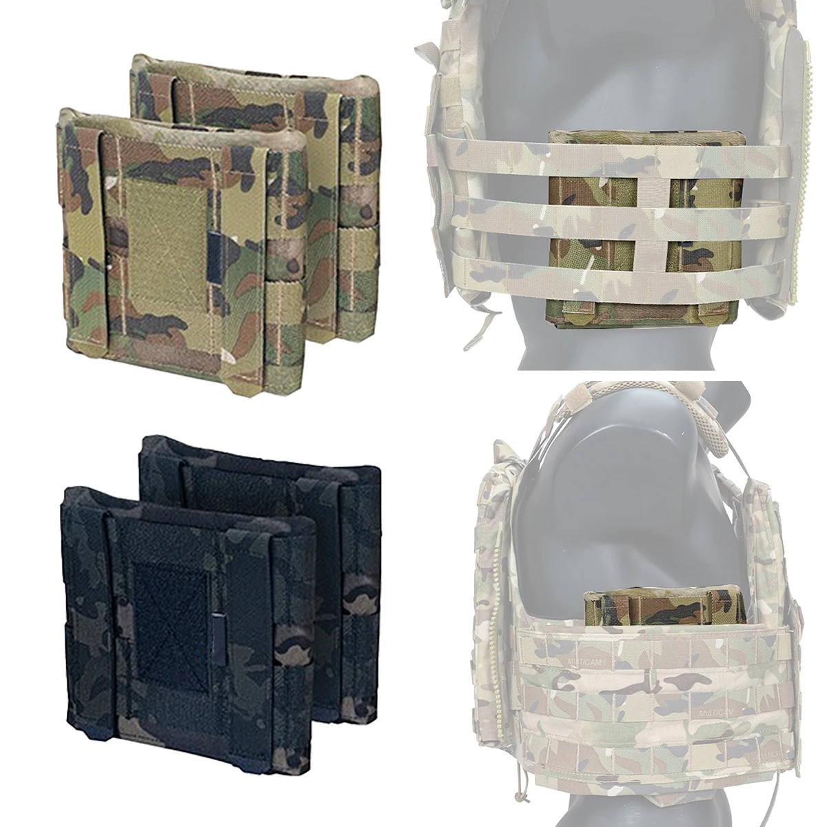 

Tactical Side Plate Pouch For JPC2.0 AVS Vest Molle Hunting Camouflage Side Pouch 2PCS Waist Protection Side Panel Accessories