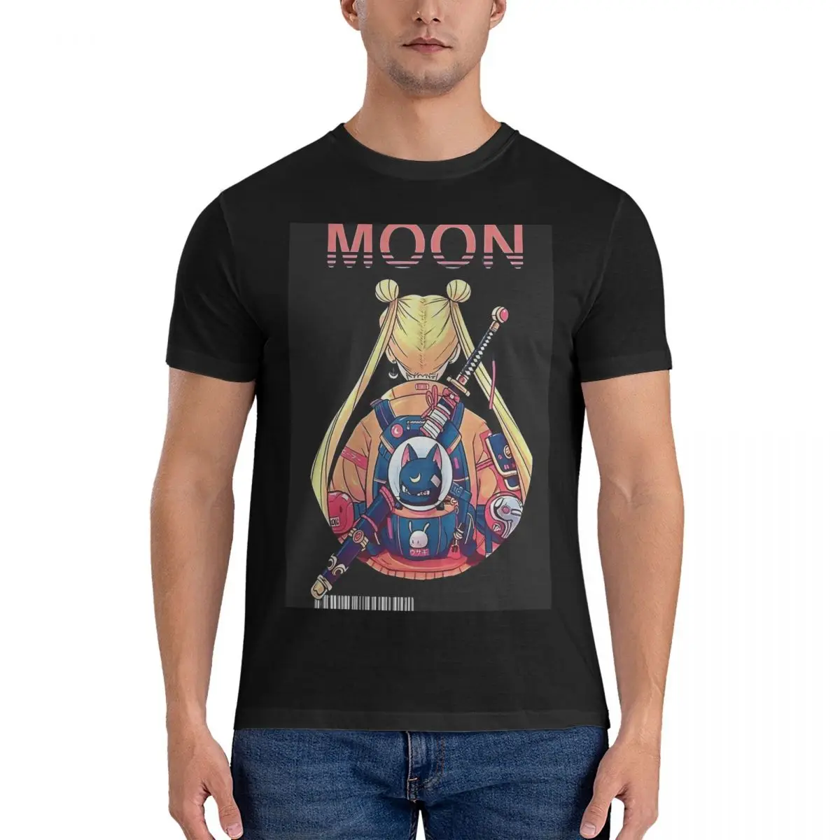 Camisetas divertidas de cómic para hombre, camisetas de algodón con cuello redondo, camisetas de manga corta s-sailor Moon, ropa clásica, tops del sitio web oficial