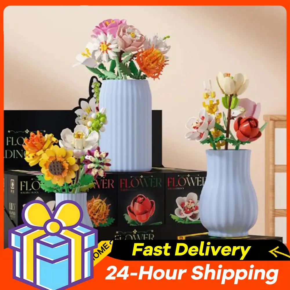 

24 Days Flower Bouquet Advent Calendar Christmas Countdown Calendar Flower Christmas Building Blocks Kids Educational Toy Decor