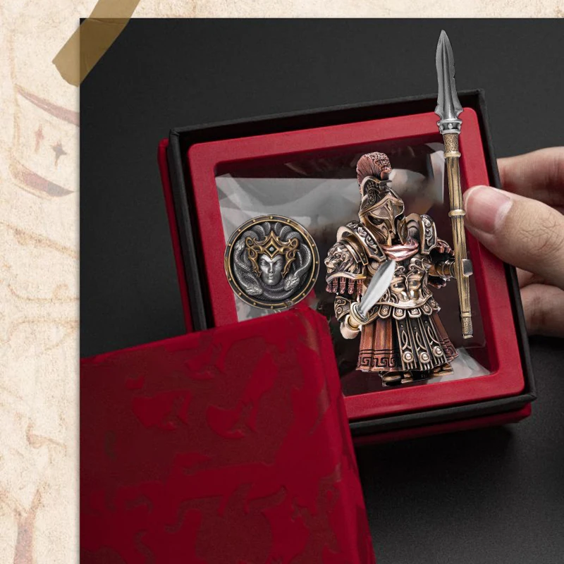 Exquisite Gift Box Version Greek Mythology Spartan Warrior MOC Building Blocks Magnetic Detachable Metal Figurine Bricks Toys