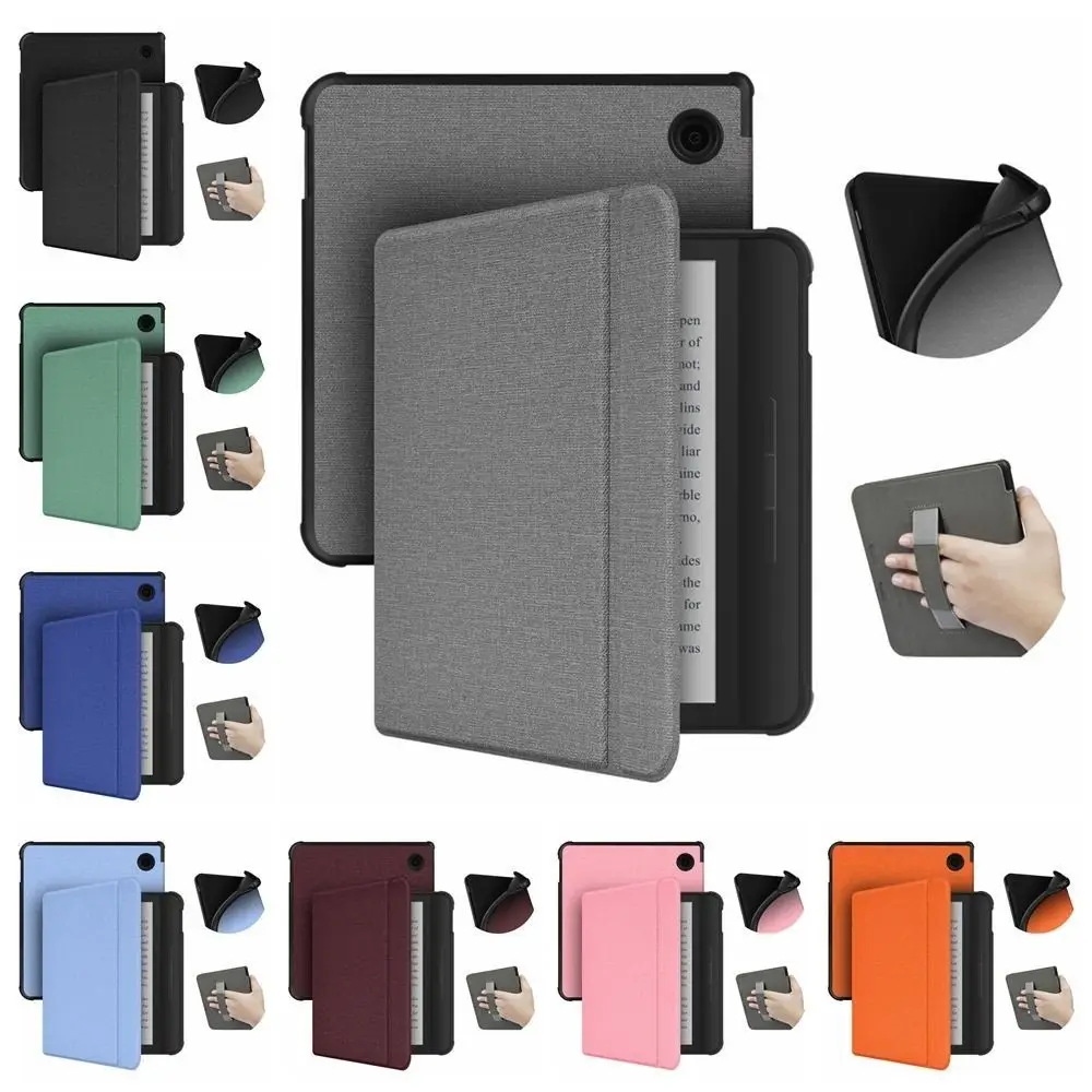 

7 inch eReader Case Hand Support TPU Protective Shell Anti Scratch Auto Sleep/Wake for Rakuten KOBO Libra Colour 2024