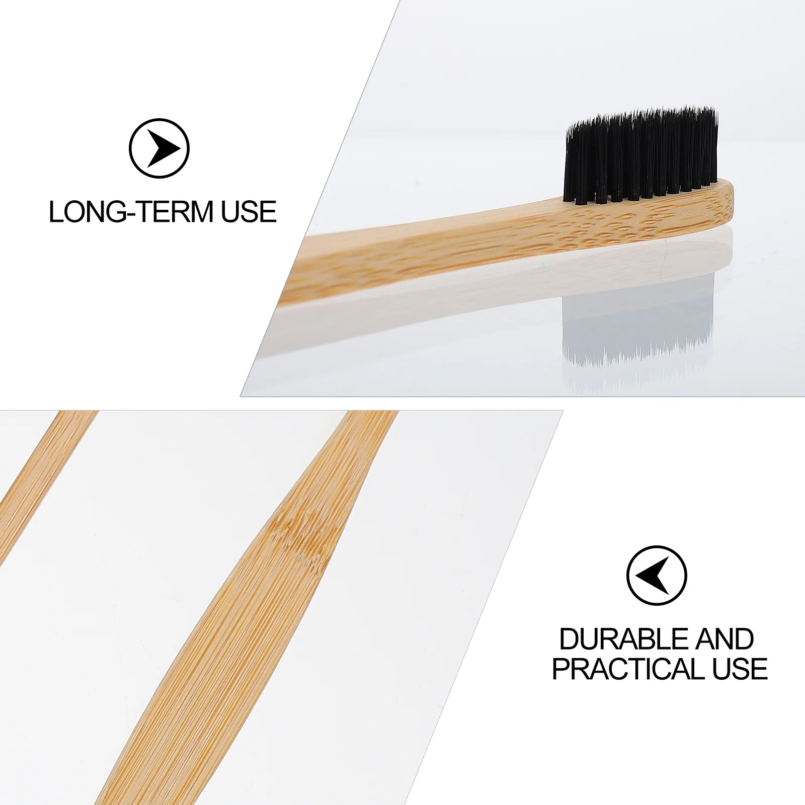 

10Pcs Bamboo Charcoal Disposable Toothbrushes Assorted Color Durable Flexible Bristles Adults Portable Oral Care Tools