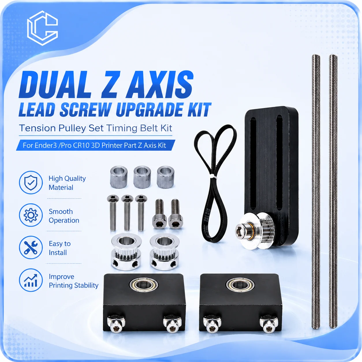 Kreativität Dual Z Achse Blei Schraube Upgrade Kit Spannung Pulley Set Zahnriemen Kit Für Ender3/Pro CR10 3D drucker Teil Z Achse Kit