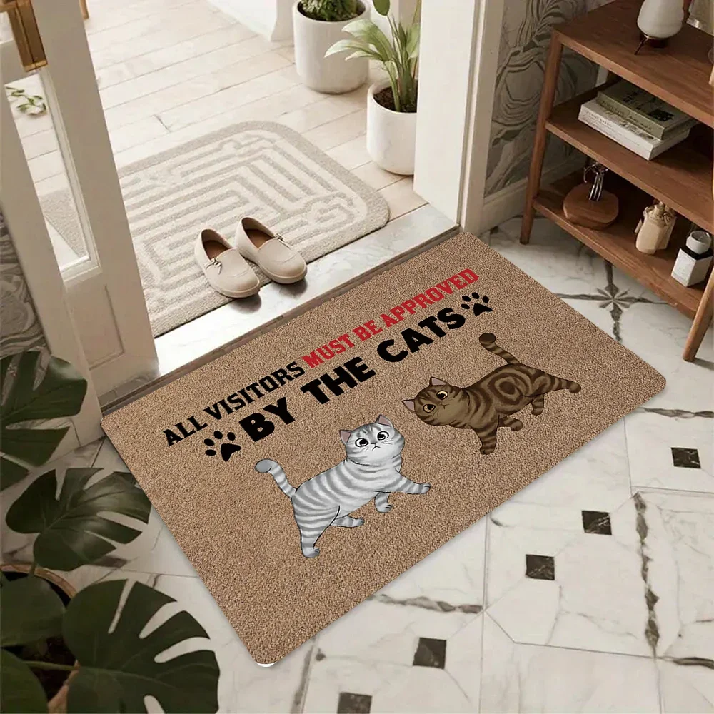Cute Cat Pattern Carpet Mat Rug Non-Slip Area Rug Home Decoration for Entryway Living Room Bedroom Decor Kitchen Rug