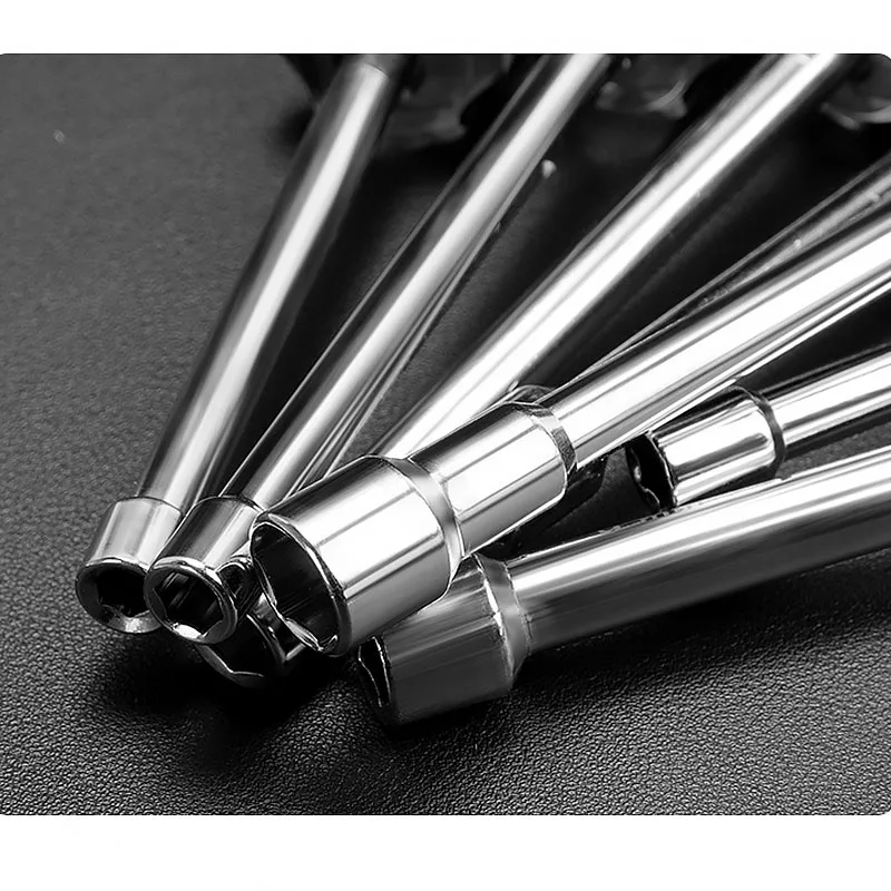 Socket Wrench, Hex Wrench, High Carbon Steel Hex Nut Screwdriver, Non-magnetic Manual Repair Tool (plastic handle) 5-10mm