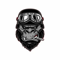Car Sticker Gorrilla Cycling Cartoon Car Sticker Helmet Motorcycle Vinyl PVC Waterproof Sunscreen 15cm