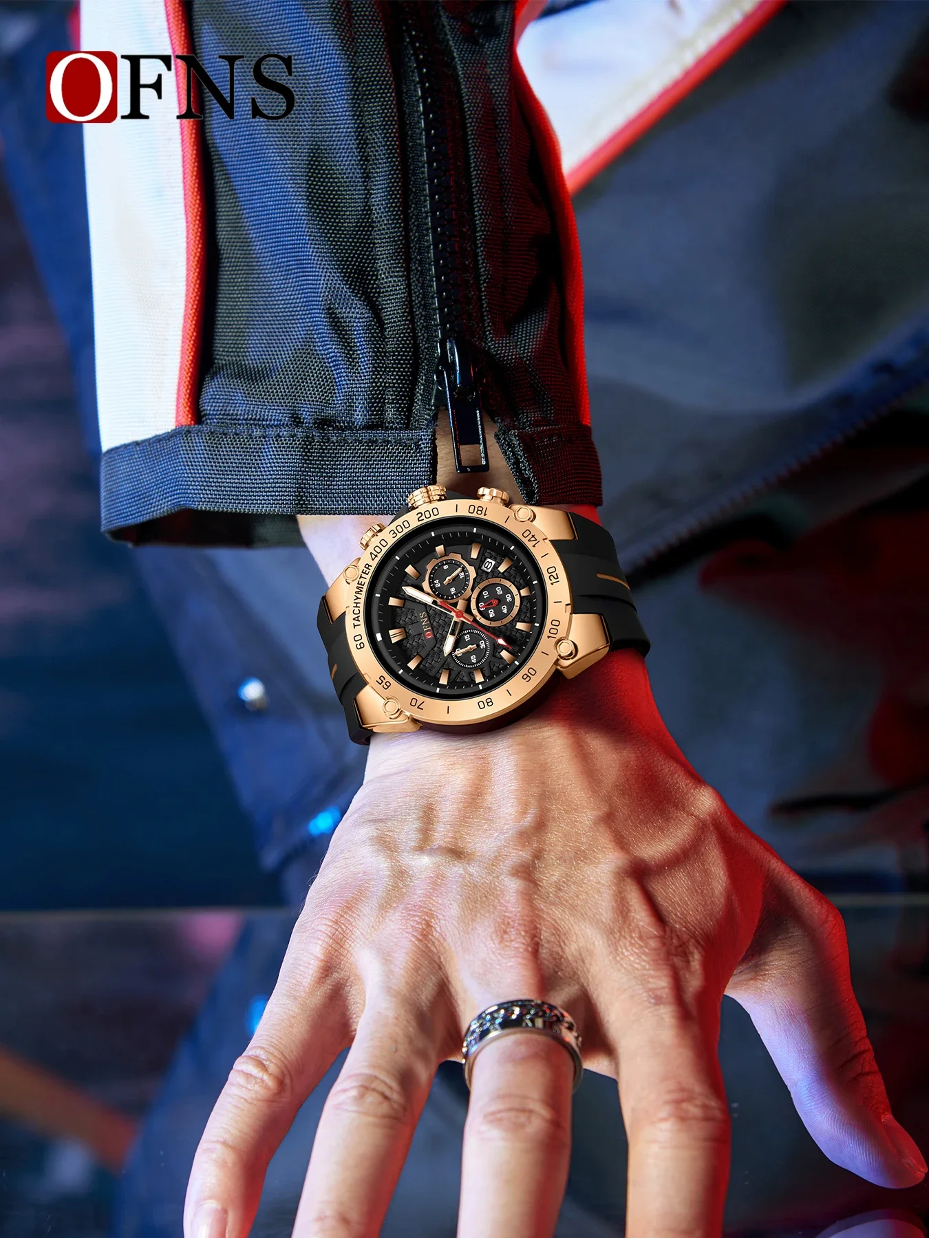 OFNS جديد 1207 ساعة كوارتز رجالية فاخرة ستة دبوس متعددة الوظائف كرونوغراف التقويم مقاوم للماء ساعة إضاءة ليلية 2025