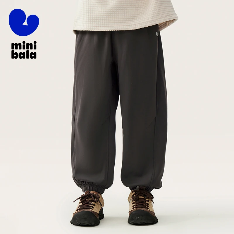 

Mini Bala Kids Pants 2025 Winter New Thermal Fleece Lined Children Long Pants