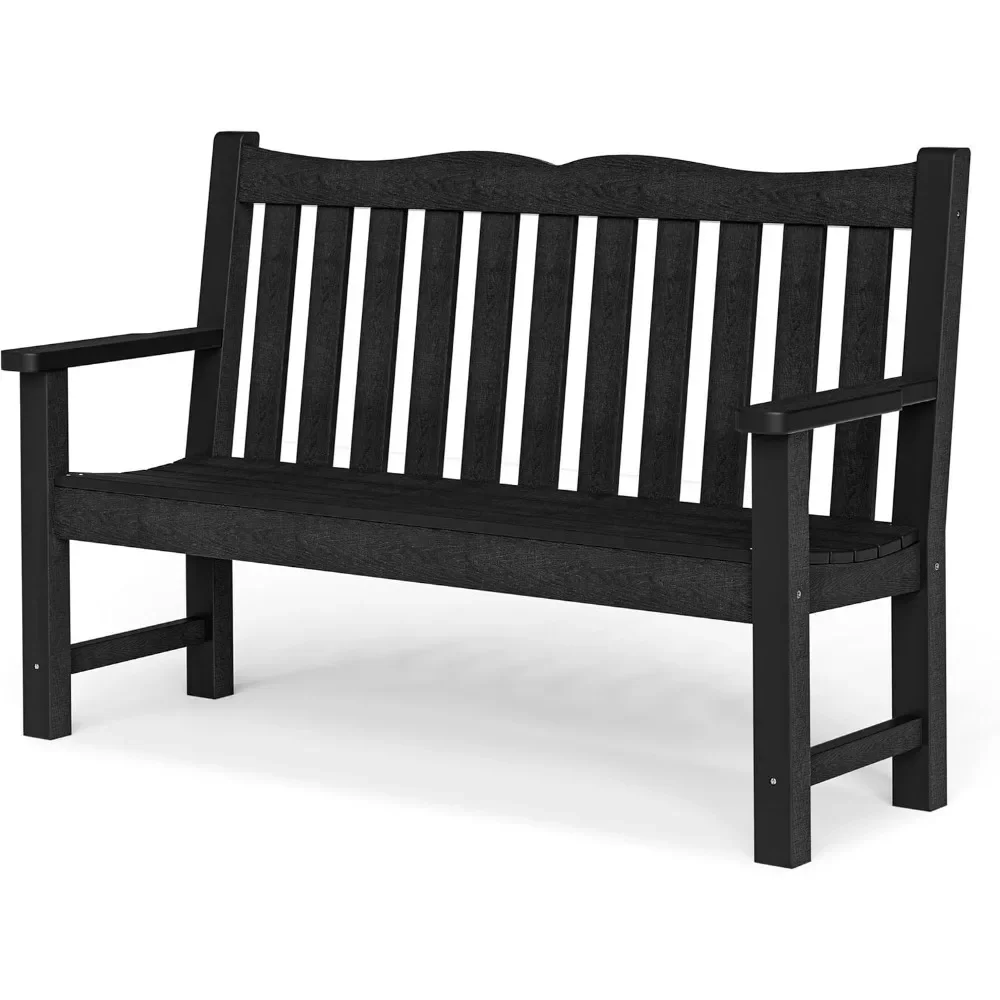 

Outdoor Bench, 2-Person Garden Benches for Outdoors, All-Weather HIPS Garden Bench with 800 lbs Weight Capacity, Black
