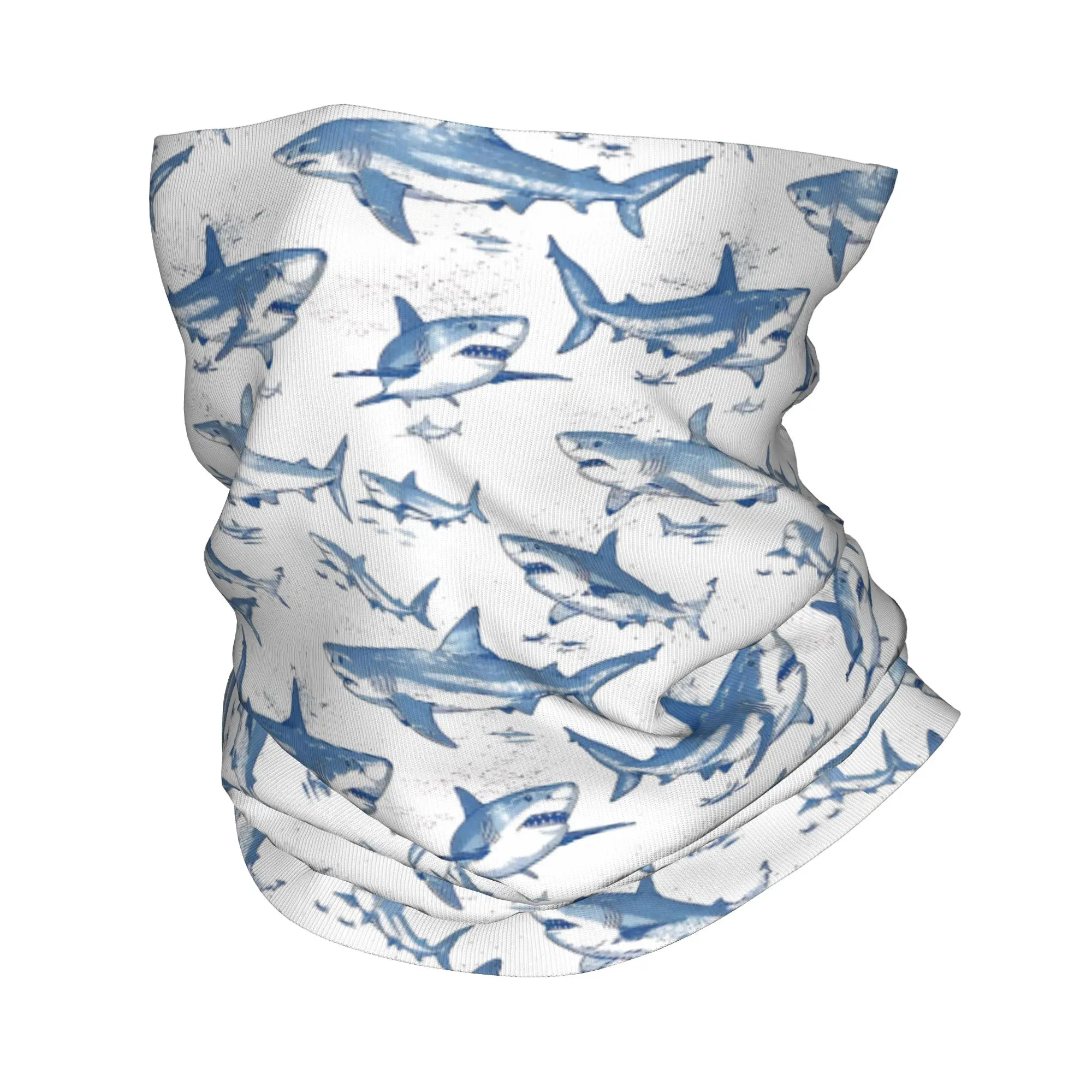 Shark Ocean Animal Bandana Neck Cover Printed  Magic Scarf Warm Headwear Riding for Men Women Adult Washable