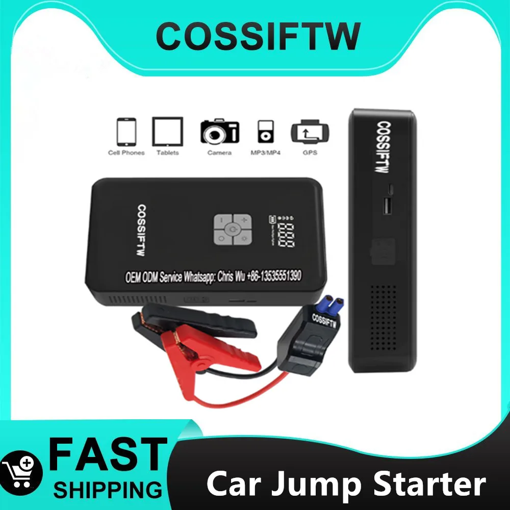 

Car Jump Starter Air Pump Power Bank Lighting Portable Air Compressor 4 In 1 Cars Battery Starters Starting Auto Tyre Inflator