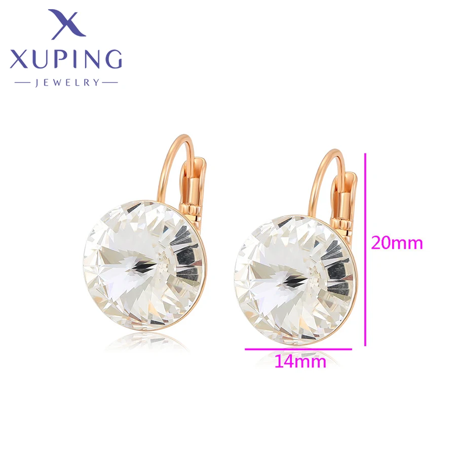 Xuping Jewelry Fashion Charm Round Gold Plated Multicolor Charm Style Crystal Earrings for Women Girl Party Gift 610394734