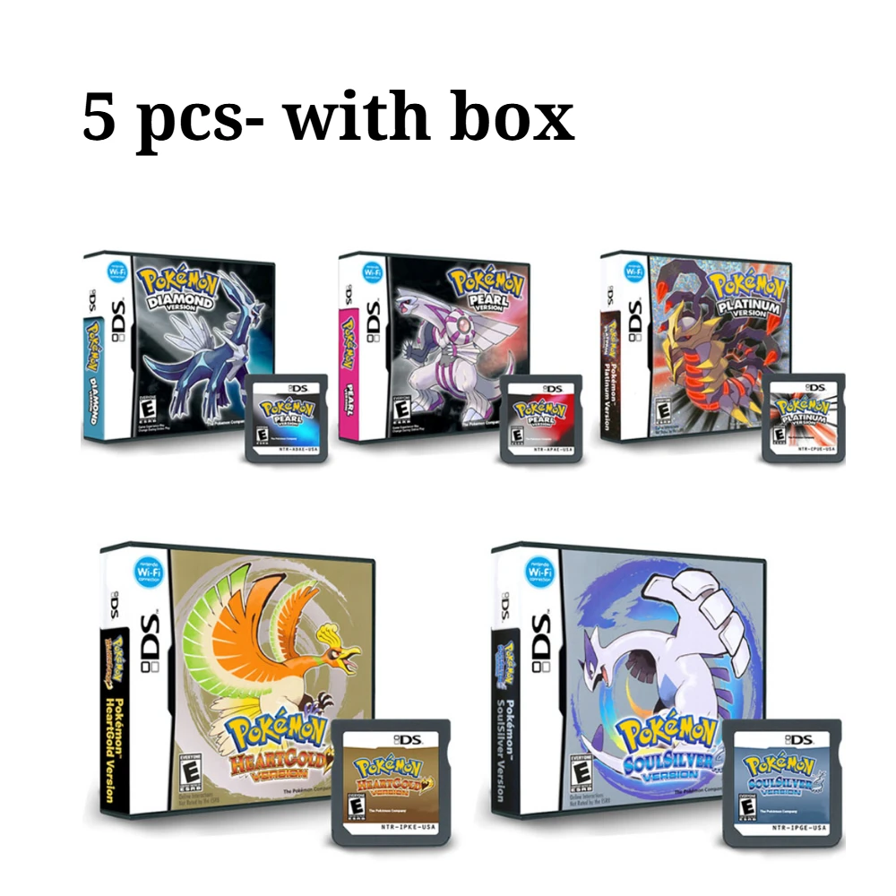 Pokemon NDS Game Card Diamond Pearl Soul Silver Heart Gold Platinum US Edition (R4 Card Edition)